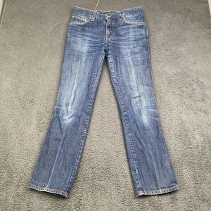 Nudie Jeans Slim Jim Jeans Adult 32 x 34 L Blue Denim Dry Broken Twill Mens